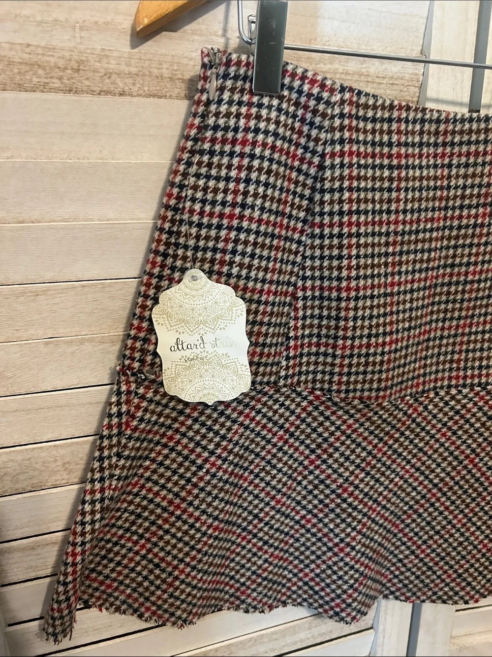 NWT Altar’d State Plaid Academia Mini Skirt Size Small
